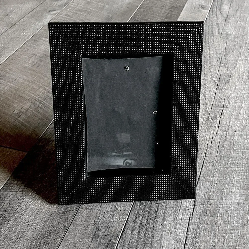 New! Black, Textured, 5x7 Picture Frame with Black Felt Backing.
